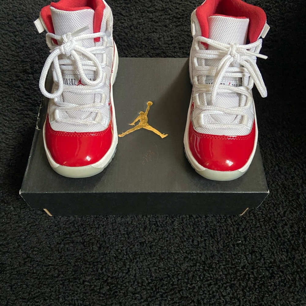 Jordan Kids Red and White Sneakers